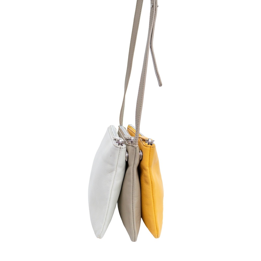 CELINE Trio Crossbody Bag Tri-Color Yellow White Taupe Leather Phoebe Philo - Picture 4 of 7